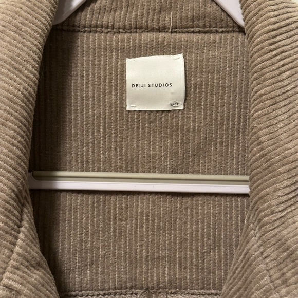 Deiji Studios 'The Cord House' Corduroy Open Front Jacket in Stone OS - Picture 3 of 9